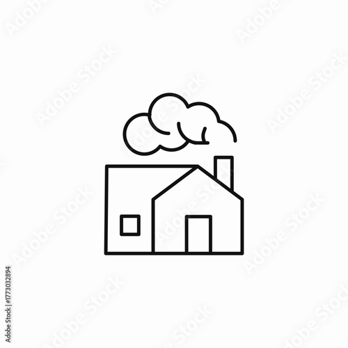 house chimney smoke icon sign vector