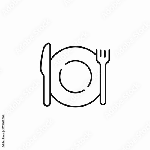 knife fork plate icon sign vector