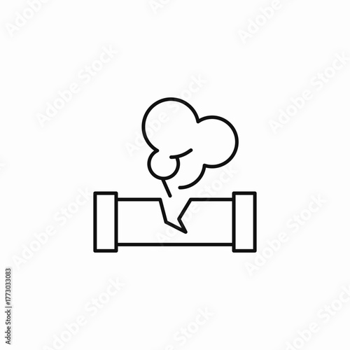 leaking pipe gas icon sign vector