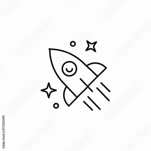 launching space rocket icon sign vector