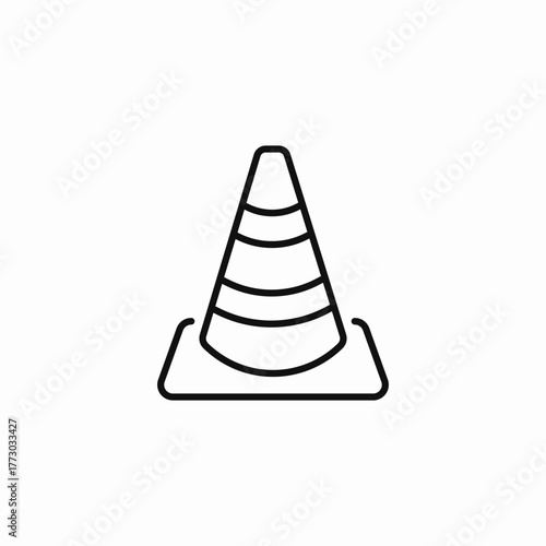 orange traffic cone icon sign vector