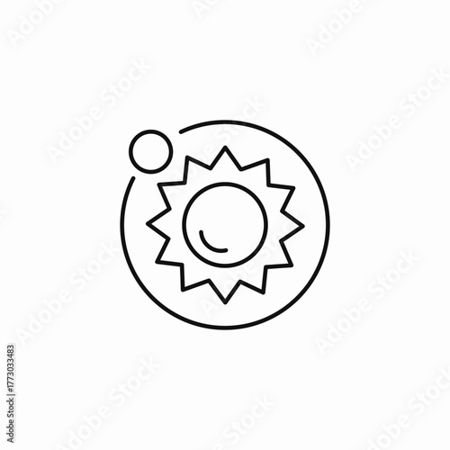 orbiting planetary sun icon sign vector