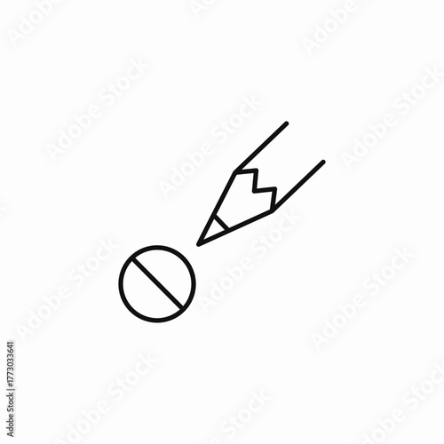 pencil denial restriction icon sign vector