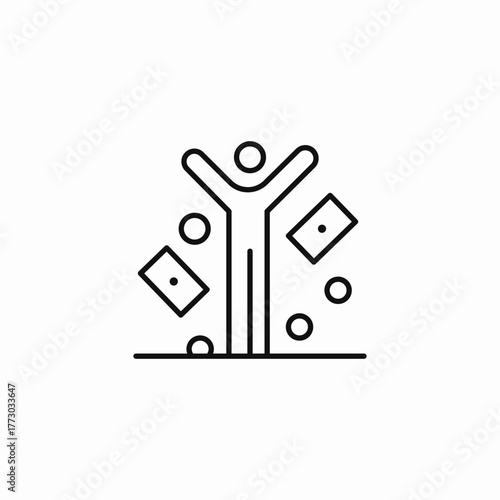 person celebrating success icon sign vector