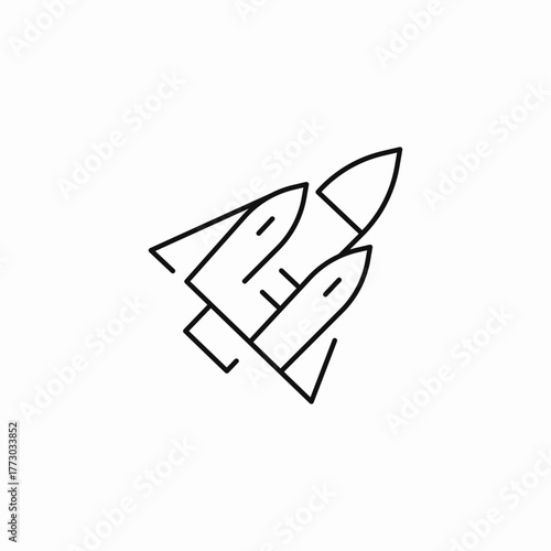 rocket space shuttle launch icon sign vector