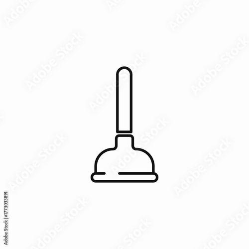 rubber cup plunger icon sign vector