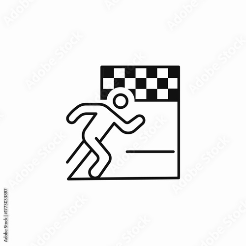 runner finish line icon sign vector