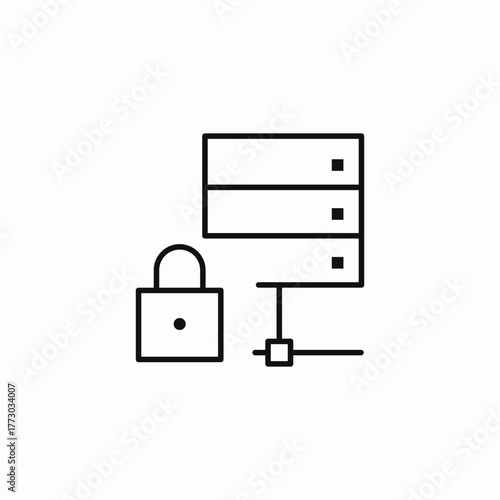secured server database icon sign vector
