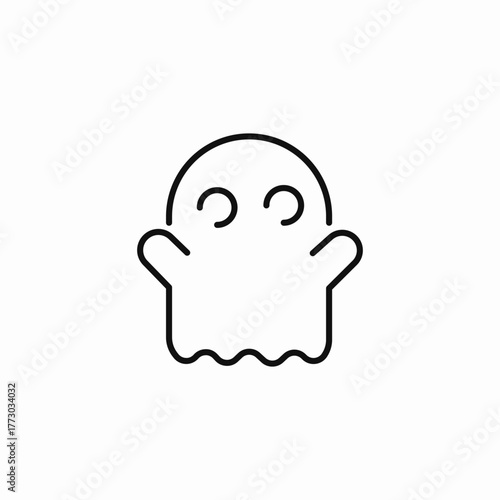 simple friendly ghost icon sign vector