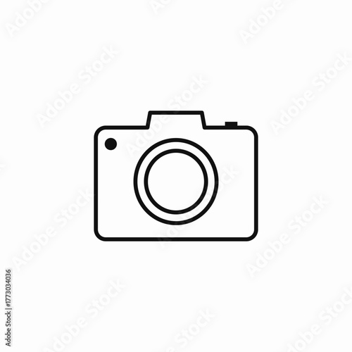 simple outline camera icon sign vector