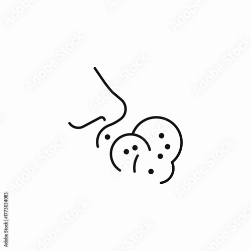 smelling air particles icon sign vector