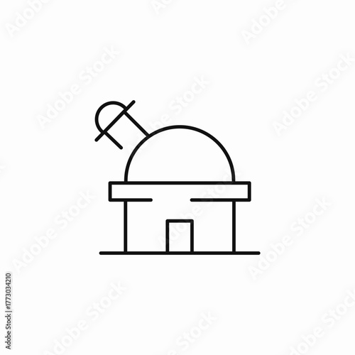 telescope observatory building icon sign vector