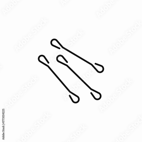 three cotton swabs icon sign vector