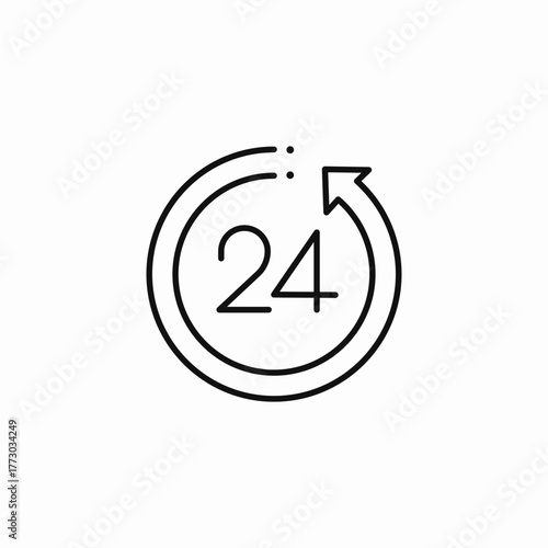 twenty four hours service loop icon sign vector