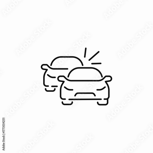 two cars side swipe icon sign vector