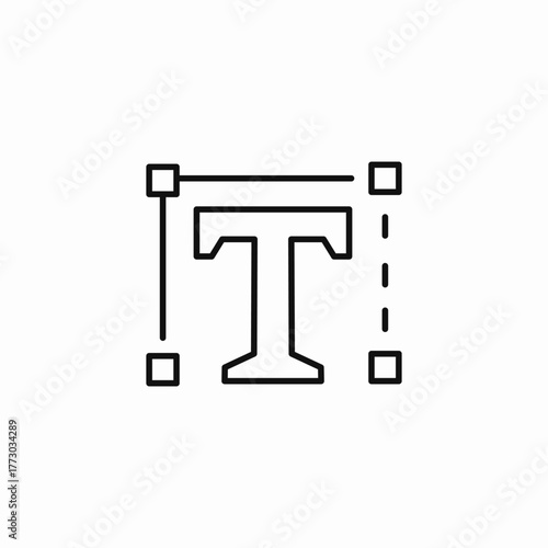 typography resize tool icon sign vector