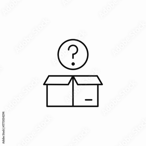 unboxing mystery item icon sign vector