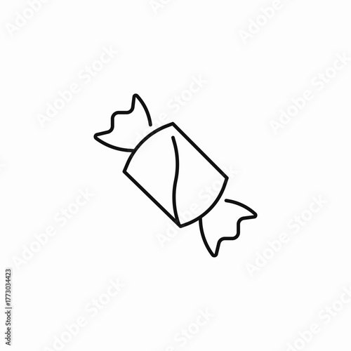 wrapped cylindrical candy icon sign vector