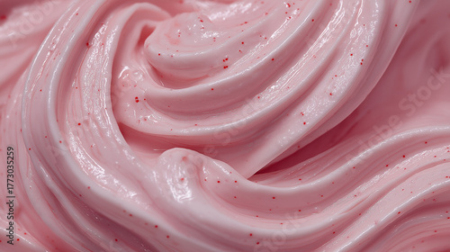 Strawberry yogurt texture close-up