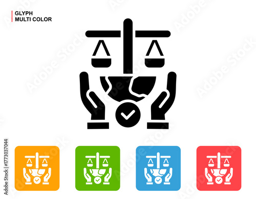 Ethical Sourcing Icon Multi Color Style Vector Illustration