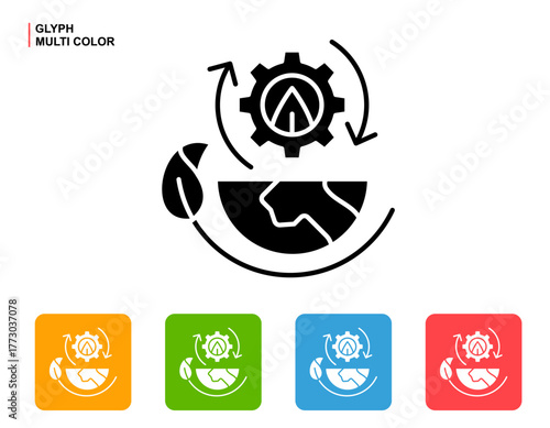 Sustainable Practices Icon Multi Color Style Vector Illustration