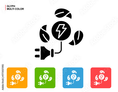 Clean Energy Icon Multi Color Style Vector Illustration