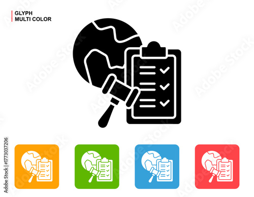 Environmental Compliance Icon Multi Color Style Vector Illustration