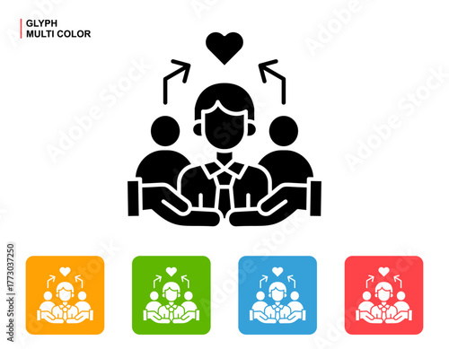 Social Equity Icon Multi Color Style Vector Illustration