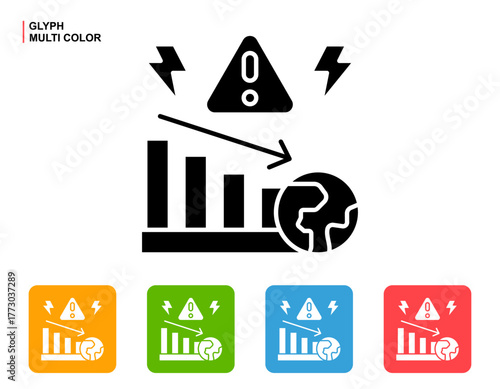 Low Impact Icon Multi Color Style Vector Illustration
