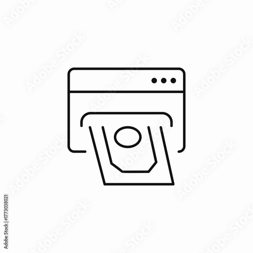 atm cash withdrawal icon sign vector