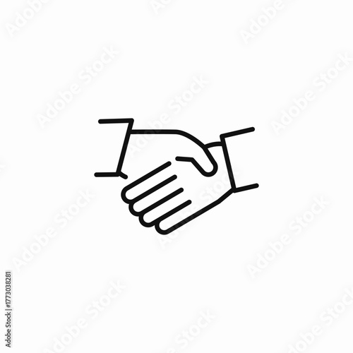 business handshake agreement icon sign vector