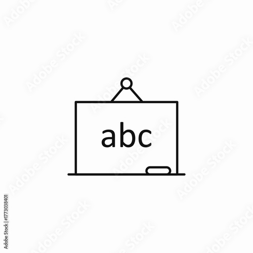 chalkboard alphabet learning icon sign vector