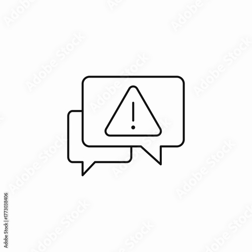 chat bubble warning icon sign vector