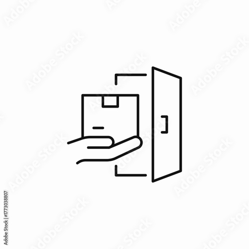 doorstep delivery package icon sign vector