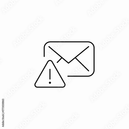 email message warning icon sign vector