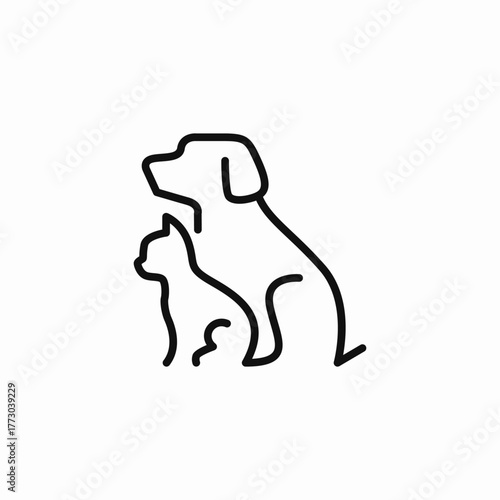 friendly dog and cat icon sign vector