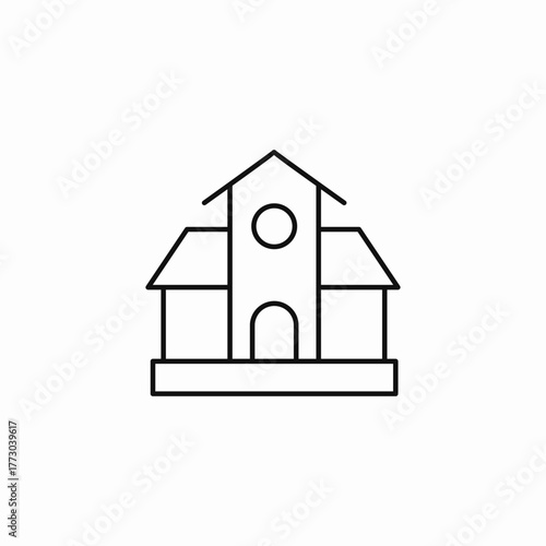 historical manor house icon sign vector