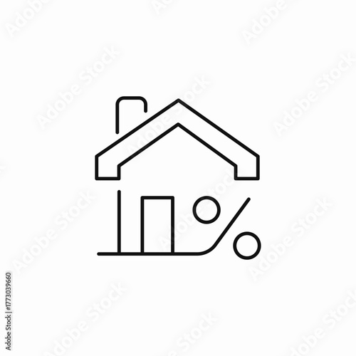 house mortgage rate icon sign vector