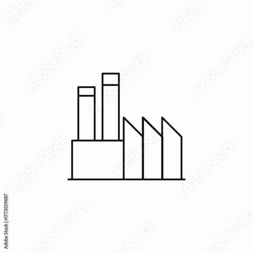industrial building chimneys icon sign vector