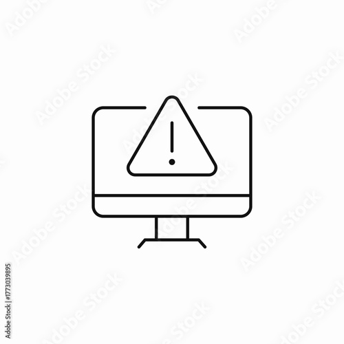 monitor computer alert icon sign vector