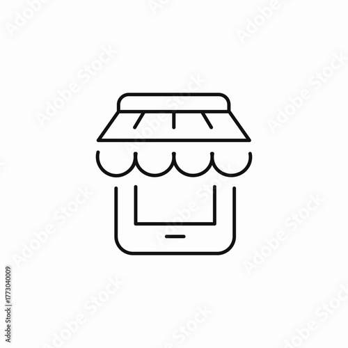 online mobile shop store icon sign vector