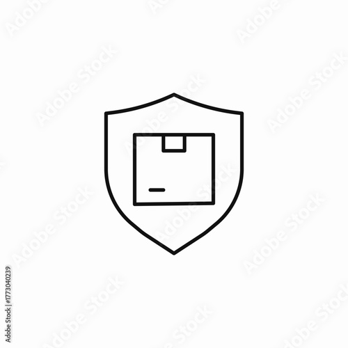protected parcel shipping icon sign vector