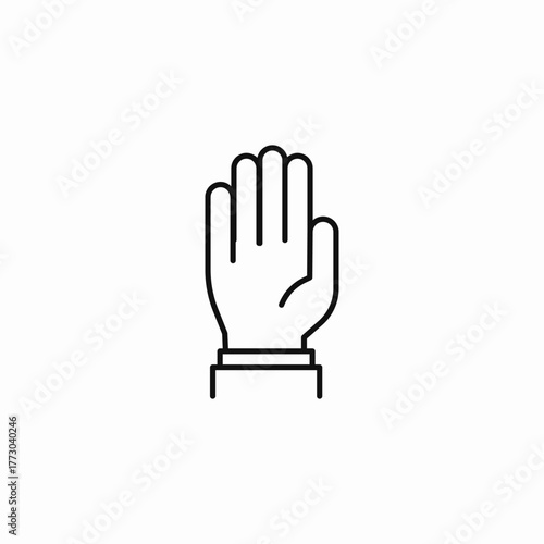 raised hand asking icon sign vector