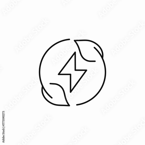 renewable energy lightning bolt icon sign vector