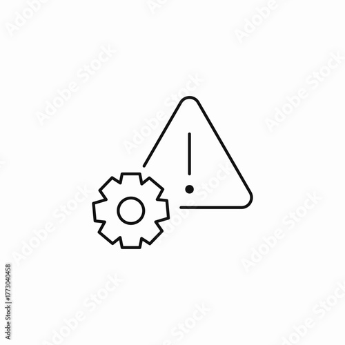 settings gear error icon sign vector