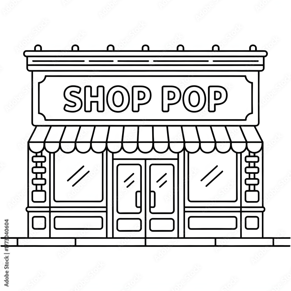 Obraz premium Pop Shop Mall Illustration Vector Drawing Template for Art Lovers