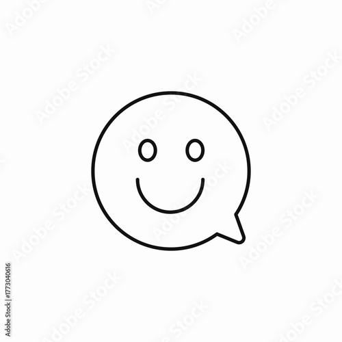 smiling face speech bubble icon sign vector