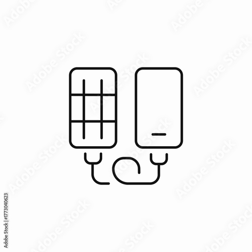 solar panel charging phone icon sign vector