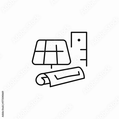 solar project plans icon sign vector