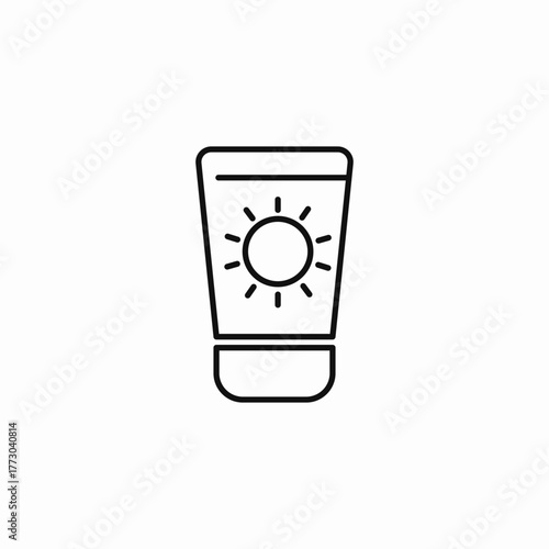 sunscreen lotion tube icon sign vector